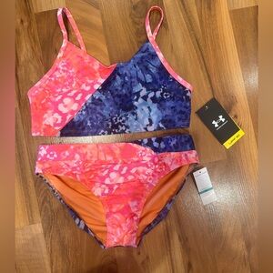 Under armour girls 2 piece‎ bikini NWT size 16 bathing suit swimsuit